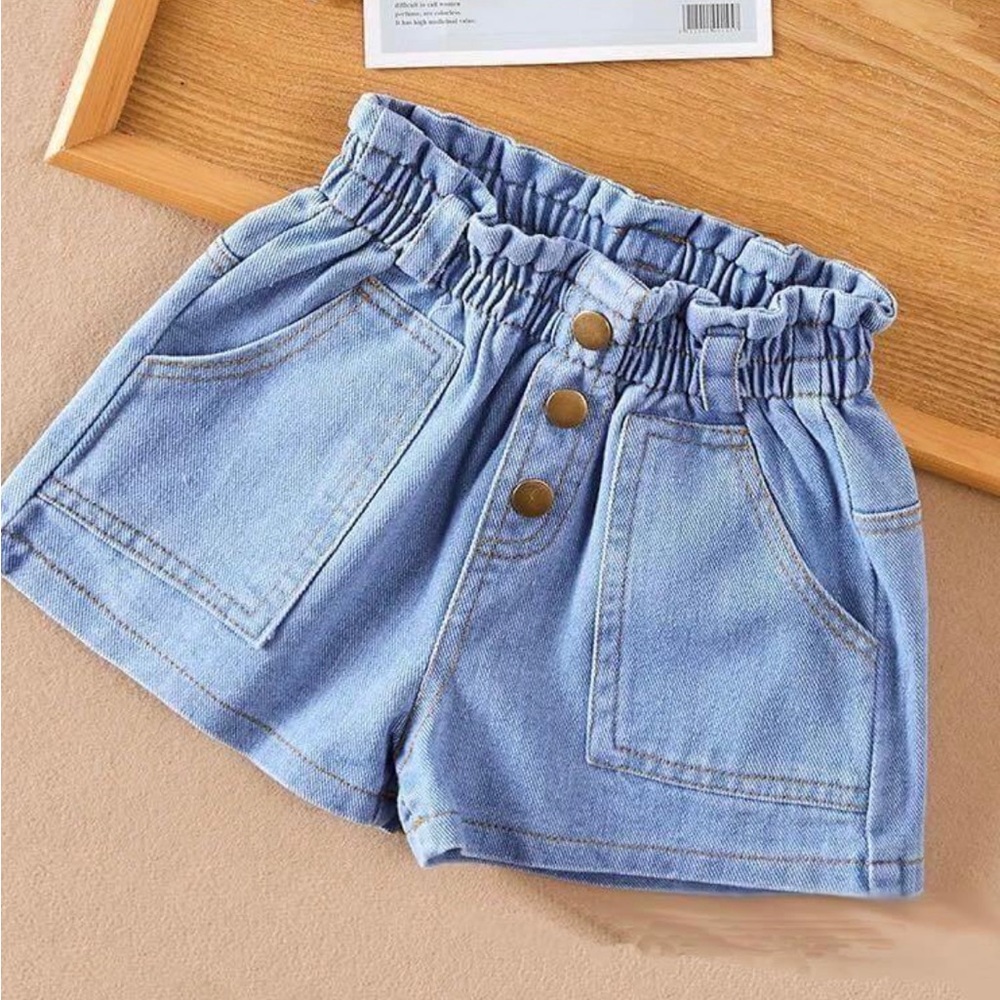 High waisted girl jean shorts